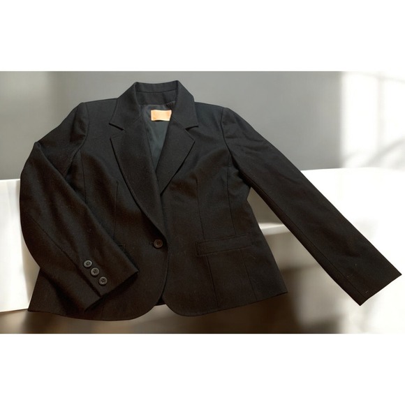 Vintage Pendleton Wool Blazer Jacket Black Size 12 Single Breasted Button Blazer - Picture 2 of 8
